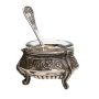 Солонка с ложечкой Мельхиор, стекло СССР, 1960 - 70-е гг 1965 г инфо 11060v.